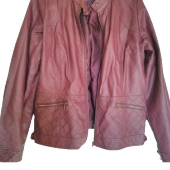 Reitmans  biker style purple  faux leather jacket - Picture 7 of 8